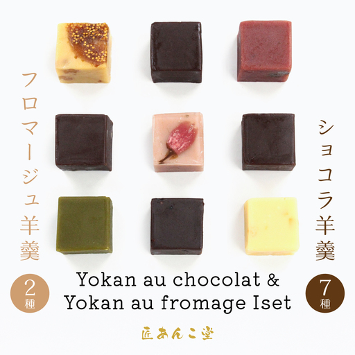 かねご製餡 匠あんこ堂 Yokan au chocolat & Yokan au fromage Iset 新感覚 羊羹 ショコラ ７種 フロマージュ ２種 合計９種 セット チョコレート 白あん 青森県 八戸市 4,050円