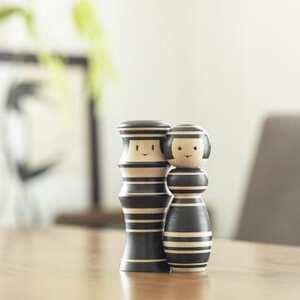 ルビンのこけし(ブラック/ペア)_雑貨・日用品 家具・インテリア 装飾品