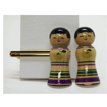 「こけス」ネクタイピン＆帯留め(緑りんご)_装飾品・工芸品     装飾品・工芸品  服飾小物 _【1238405】