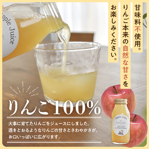 りんごジュース　詰め合わせ180ml×5本セット（5種） 100％ ストレート 飲み比べ ふじ 王林 ジョナゴールド 紅玉 シナノゴールド【五所川原 青森 瓶】