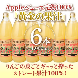 【ふるなびWEEK対象】【2026年4月発送】りんごジュース 青森県産完熟100% 1L×6本 FN-Limited-WE