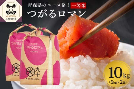 米 10㎏ つがるロマン 青森県産 【一等米】（精米・5kg×2袋）