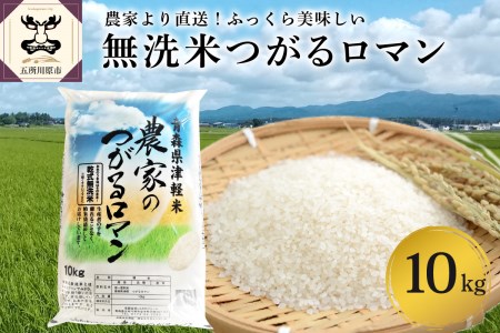 米　無洗米 10㎏ 青森県産 つがるロマン （精米）
