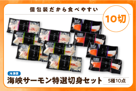 【予約商品】海峡サーモン 特選切身セット10切 (5種10点)