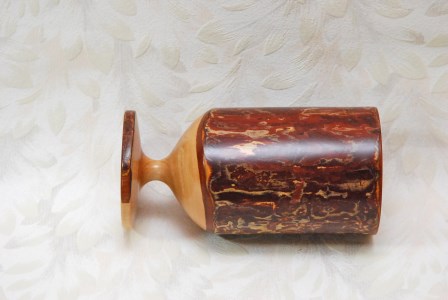 青森ひば　皮付きコップ(脚付き)　 260cc