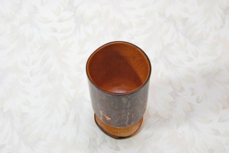 青森ひば　皮付きコップ(脚付き)　 260cc