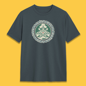 遮光器土偶 Tシャツ XXL (スレート) 1枚｜半袖 しゃこちゃん ゆるきゃら 縄文 土偶 青森県 つがる市 世界遺産 [0852]