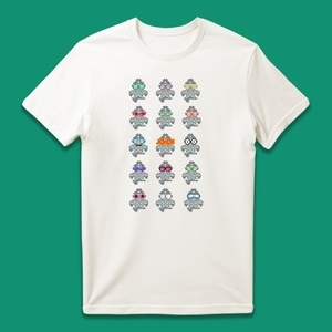 遮光器土偶 Tシャツ M (バニラホワイト) 1枚｜半袖 しゃこちゃん ゆるきゃら 縄文 土偶 青森県 つがる市 世界遺産 [0854]