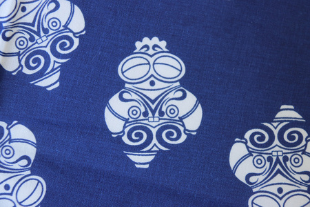 しゃこちゃん手ぬぐい 2枚セット (赤、青、緑の3色から2枚を選択)｜タオル ハンカチ ゆるキャラ 縄文 土偶 [0420]