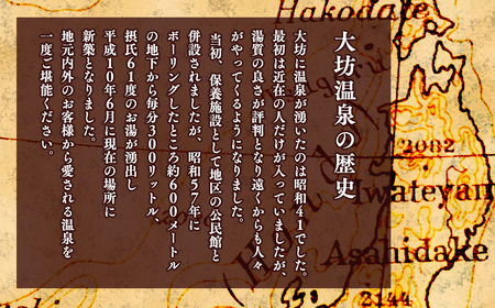 【レビューキャンペーン】大坊温泉 入浴券12枚綴り1冊　【 チケット 温泉利用券 癒し リラックス ストレス 源泉かけ流し 湯舟 透明 風邪引かず 評判 サウナ 入浴 】[hi-0037-001]