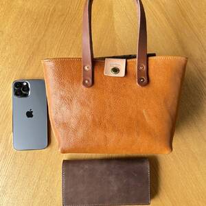 84-9 【年内配送12月15日入金まで】本革ミニトートバッグ（キャメル）【レザークラフト】 within2025