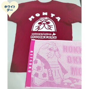 17-271 【ホワイトデー】ゆるキャラ紋太・べつこグッズ(Tシャツ[バーガンディーL]、タオル[ピンク])
