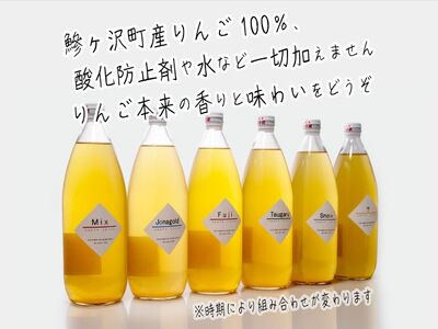 りんご ジュース 定期便 2回 贈答用 サンふじ 約3kg ＆ りんごジュース 1L×6本 青森県 鰺ヶ沢町産 megumi farm リンゴ 青森 ギフト リンゴジュース フルーツ 飲み物 定期