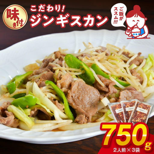 味付きジンギスカン６人前セット（２人前×３袋） ジンギスカン 味付き 焼肉 肉 羊肉 野菜炒め 北海道 函館市 ふるさと納税 お取り寄せ 送料無料_HD085-020