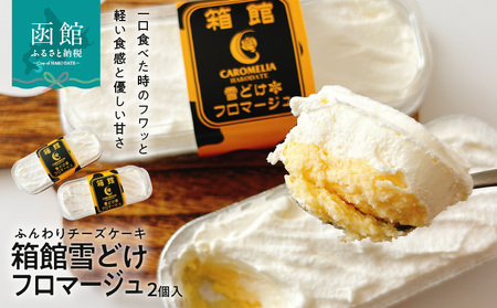 箱館 雪どけ フロマージュ 2個入 クリームチーズ ベイクドチーズ チーズケーキ チーズ 2層 濃厚 まろやか ふんわり 洋菓子 冷凍 北海道 函館市 お取り寄せ お取り寄せグルメ 送料無料_HD082-006
