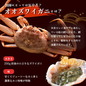 【2026年2月発送　先行予約】【訳あり】浜茹でオオズワイガニ 2kg 詰めセット 北海道噴火湾産 _HD206-001
