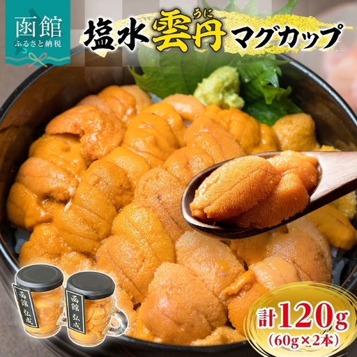 塩水ウニマグカップ 合計 120g 60g × 2本 ウニ 塩水ウニ 海鮮 魚介 食感 なめらか 和風 洋風 多彩 レシピ 海鮮丼 寿司 パスタ リゾット 珍味 うに丼 酒の肴 おつまみ 冷蔵 贈答 お祝い プレゼント用 ギフト お中元 御中元 お歳暮 弘成 北海道 函館市_HD214-002