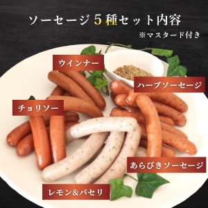 函館 カール・レイモン 5種 ソーセージ 詰め合わせ セット 食べ比べ ウインナー レモン&パセリ ハーブソーセージ あらびき ソーセージ チョリソー マスタード 付き ポークソーセージ お取り寄せ お取り寄せグルメ 北海道 函館市 送料無料_HD033-001