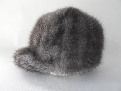 ブルーアイリスミンクテール帽 ミンク 毛皮 おしゃれ 帽子 天然素材