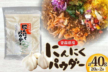 青森県産 にんにく パウダー 計40g(20g×2袋) [柏崎青果 青森県 おいらせ町 oi02ayo620013]