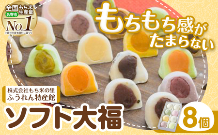 ソフト大福 8個入り もち米の里ふうれん特産館《30日以内に出荷予定(土日祝除く)》ソフト大福　よもぎ大福　もち大福　北海道大福