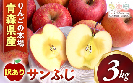 訳あり 青森県産りんご サンふじ 約3kg りんご【船場正寛】
