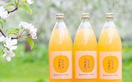 濃厚りんご果汁ジュース 「にごりは正直」 (1000ml×3本) 【NPO法人 青森なんぶの達者村】 F21U-017