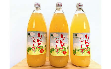 果汁100% りんごジュース (1000ml瓶×３本) 【森の菜園】 F21U-192