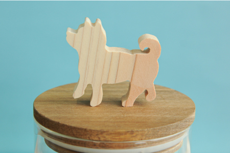 ガラスキャニスター　柴犬/520ml【17043】