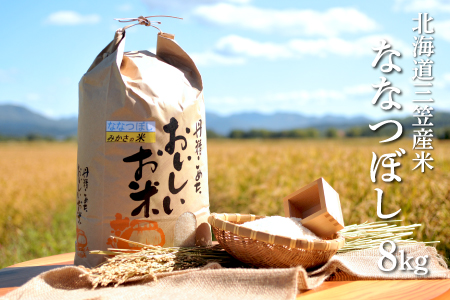 《令和3年産先行受付》三笠産のおいしい米 ななつぼし(8kg)【01092】
