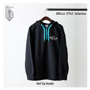 いわてグルージャ盛岡 ハーフジップフードパーカー ファッション エンブレムプリント シンプル XL