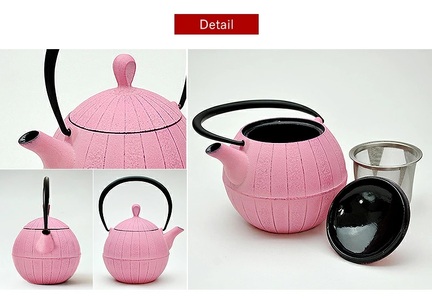 南部鉄器 ティーポット胡桃0.5L（桜ピンク） 雑貨 日用品 工芸品 装飾品 