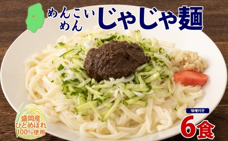 盛岡 めんこいめん じゃじゃ麺 6食 米粉麺 グルテンフリー 麺 米粉 グルメ お取り寄せ ギフト お土産 手土産 ご当地 プレゼント ラーメン 6食 めんこい 農事組合法人となん 送料無料 岩手県 盛岡市 