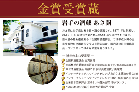 ★ 盛岡市 定期便 ◆あさ開の日本酒毎月 1800ml × 1本 全12回 酒 お酒 日本酒 アルコール 純米大吟醸 純米吟醸 純米酒 本醸造 辛口