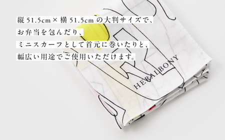 ヘラルボニー ハンカチーフ Satoru Kobayashi 「数字」 ハンカチ ファッション コットン 大判 日本製 HERALBONY 岩手県 盛岡市