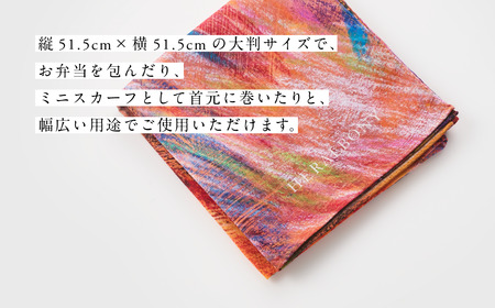 ヘラルボニー ハンカチーフ Minami Takahashi 「風のロンド」 ハンカチ ファッション コットン 大判 日本製 HERALBONY 岩手県 盛岡市