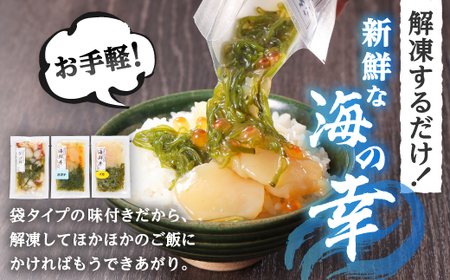 メカブ・イクラ入り!川秀のぶっかけ海鮮丼の具(イカ・ホタテ・タコ)計9袋冷凍セット 岩手県宮古市【配送不可地域：離島】【1634986】