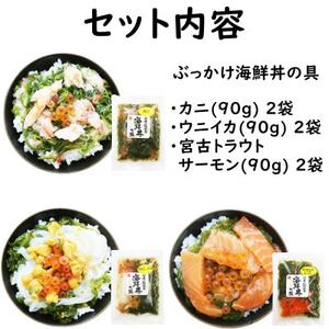 メカブ・イクラ入り!川秀のぶっかけ海鮮丼の具(ウニイカ・カニ・宮古トラウトサーモン)計6袋冷凍セット【配送不可地域:離島】【1635137】