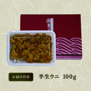 訳あり 半生うに 100g 冷凍 うに キタムラサキウニ ミョウバン不使用 生うに ウニ 雲丹 寿司 Sea urchin 新鮮 ごはん 夕飯 おかず おつまみ 晩酌 米 丼 海産物 海鮮 魚介 魚介類 大船渡 三陸 岩手県 国産 うに