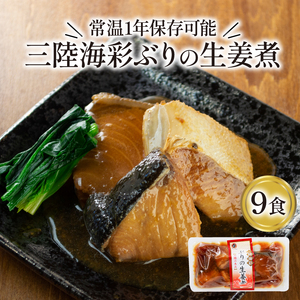 ぶり 生姜煮 130g 9パック 【鰤 惣菜レトルト 煮魚 惣菜常備食 煮魚