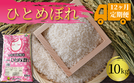 12ヶ月 定期便 米 10kg ひとめぼれ 白米 お米 1等米 精米 ご飯 朝食 昼食 夕食 国産 岩手県 大船渡市