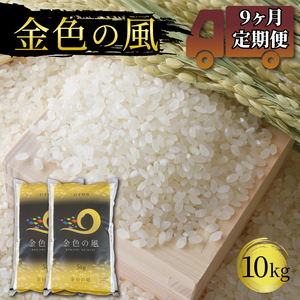 【9ヶ月定期便】岩手県産 一等米・金色の風(精米)10kg(5kg×2袋)×9回