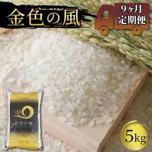【9ヶ月定期便】岩手県産 一等米・金色の風(精米)5kg×9回