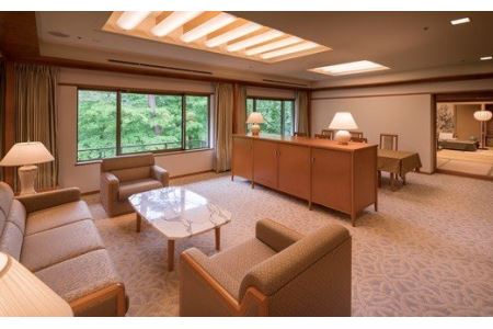 旅の思い出に贅沢なひとときを。花巻温泉　佳松園の特別室「クラウンスイート」ペア宿泊券 【569】