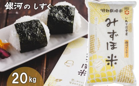 有機みずほ米 銀河のしずく 白米 20kg（10kg×2袋） 【1393】