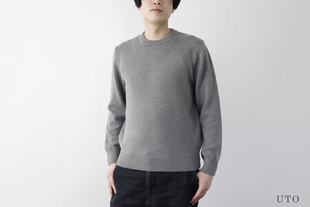 【UTOカシミヤ】セーター メンズ 7G クルーネック カシミアニット 岩手県 北上市 S0118