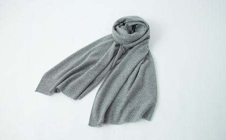 【UTOカシミヤ】天使のストール 大判サイズ（ミディアムグレー）Q0240