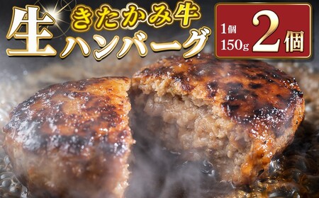 北上牛 生ハンバーグ 2個入り (1個 150g )ハンバーグ 牛肉 豚肉 肉 きたかみ牛 ブランド牛 和牛 惣菜 おかず 冷凍 岩手県 北上市 A0362（お肉のたかゆう）お中元 お歳暮 ギフト プレゼント 贈り物 クリスマス お正月 BBQ ブランド牛 国産牛 お正月料理 おせち代わり 冬の贅沢 パーティー向け お歳暮 年末大人気