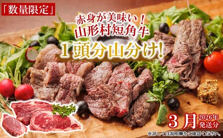 【山形村短角牛消費拡大応援企画品】山形村短角牛まるまる1頭山分けセット（３月お届け分）