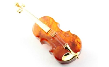 バイオリンブローチ「金」